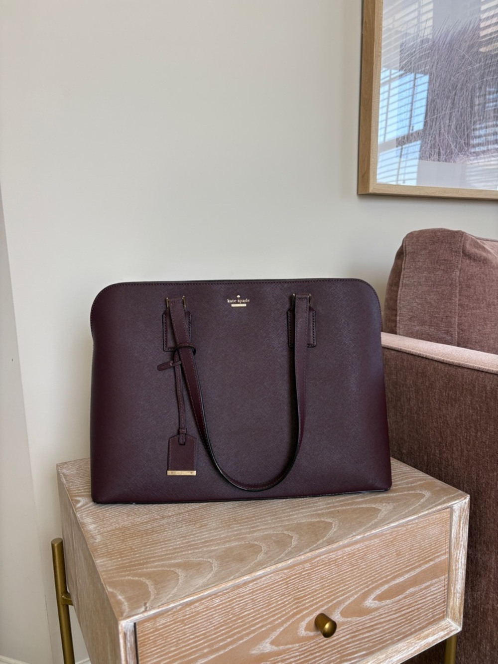 Kate Spade Large Laptop Tote with Laptop Case - Deep Purple